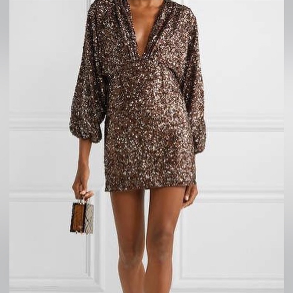 Retrofete mini sparkly brown dress